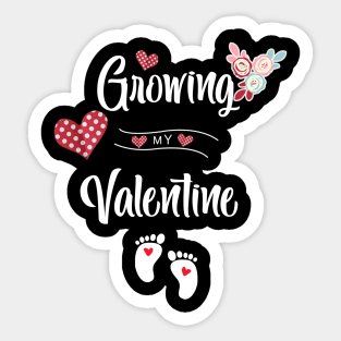 growing my valentine shirt red Love Wife Boy Girl Sticker